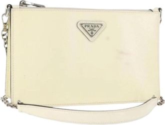 Prada Pre-owned Cross Body Bag - Dames - Vintage Schoudertas - Wit - ONE Size - Leer - Vintage