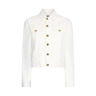 Roberto Cavalli Denim Jacket with Gold Buttons - female - Roberto Cavalli - Denim Jackets - White - XS - Jackets