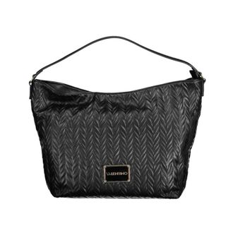 Mario Valentino Tassen, Dames, Zwart, ONE Size, Zwarte polyethyleen handtas met verstelbare band