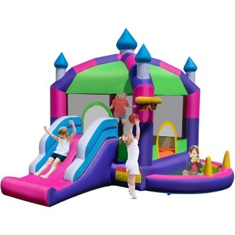 Costway Costway - Castillo Hinchable Grande, 5 en 1 Castillo Hinchable, Piscina de Bolas Castillo Hinchable para Ni&ntilde;os 3-10 A&ntilde;os, Insuflavel Crian&ccedil;a Interior