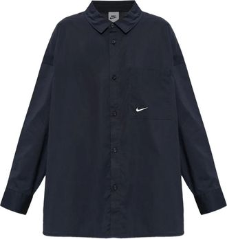 Nike pocket logo shirt - women - Cotton/Spandex/Elastane - L - Black