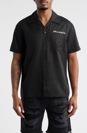 Billionaire Boys Club Antimatter Logo Camp Shirt in Black at Nordstrom Rack, Size Xxx-Large