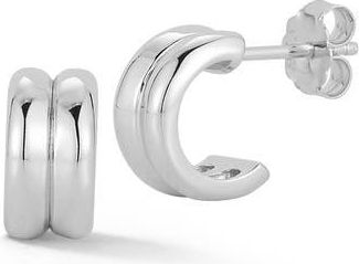 Glaze Jewelry Double Row Hoop Earrings in Silver at Nordstrom Rack