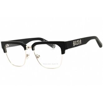 Philipp Plein Mens Silver Tone Rectangular Eyeglass Frames VPP113M
