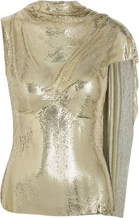Paco Rabanne Draped Chainmail top - Gold - 38 (UK10 / S)