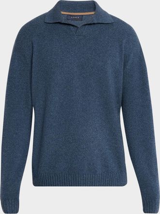 Sease Men & apos;s Coarsehair Cashmere Polo Shirt