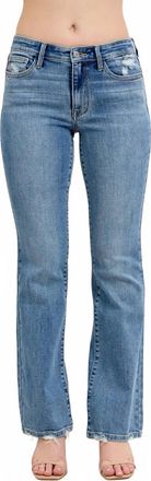 Judy Blue Bootcut With Destroy Hem Jeans In Vintage Wash
