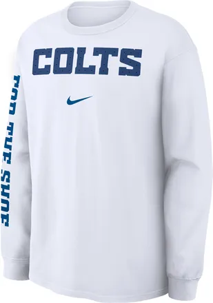 Nike Indianapolis Colts Rivalries Collection Max90 Nike Mens NFL Long-Sleeve T-Shirt in White | 04T910A98-R3S