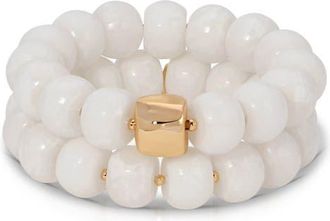 Ettika Set of 2 Power Bead Stackable Bracelets in Bone at Nordstrom