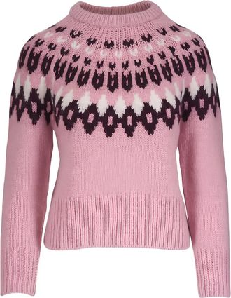Veronica Beard Anne fairisle puff-sleeve sweater - Rosa