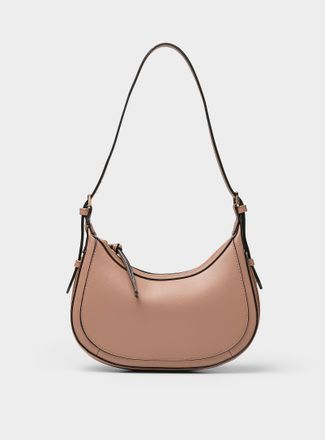 Simons Womens Solid faux-leather small rounded shoulder bag