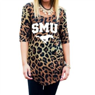 Gameday Couture Smu Logo Tunic In Leopard