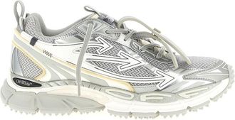 Off-white Silver Lace Up Sneakers