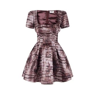 Elisabetta Franchi Dames, Jurken, Bruin, Maat: S Satijn