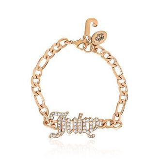 Juicy Couture Crystal Script Logo Chain Bracelet in Gold at Nordstrom