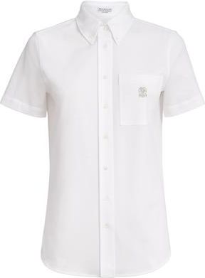 Brunello Cucinelli Short sleeve shirt in White at Nordstrom, Size 3X-Large Eu