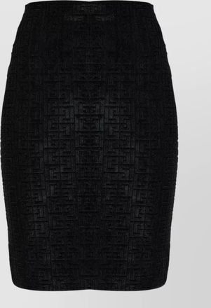 Balmain monogram midi skirt textured patterned design