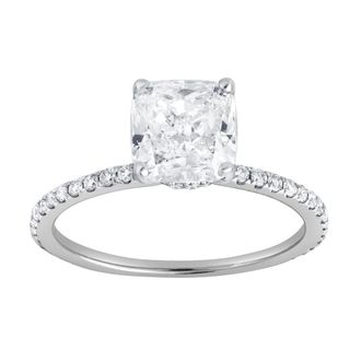 LuvMyJewelry Adeline 2.3 Ct Cushion Lab Grown Diamond Engagement Ring in 14K White Gold at Nordstrom, Size 7