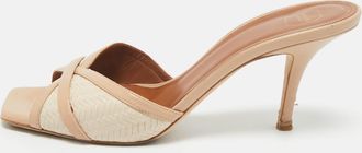 Malone Souliers Beige Leather Perla Mules Slide Sandals