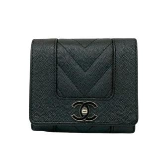 Chanel Pre-owned Leren Portemonnee - Dames - Pre-owned - Zwart - Maat: ONE Size Leer