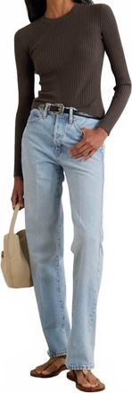 Frame Denim The Vertical Crop High-Rise Straight Jeans In Johanna
