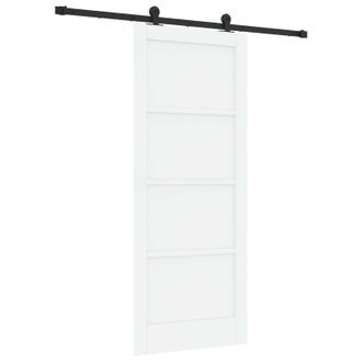 vidaXL Puerta Corredera Blanco Y Negro 83 X 202 Cm Vidaxl