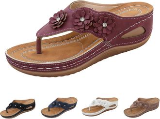 Generic Womens Orthopaedic Sandals - Toe Separator Platform Flip Flops with Soft Footbed for Summer, Comfortable Summer Shoes for Recreation for Leisure, Beac