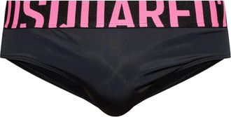 Dsquared2 logo-waistband swim trunks - men - Polyamide/Elastane - 54 - Black