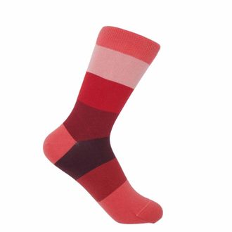 Peper Harow Block Stripe Womens Socks - Fire