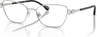 Swarovski 55mm Rectangle optical glasses in Silver/Black at Nordstrom