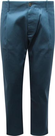 Nine In The Morning Broeken, Heren, Blauw, L, Vouwbroek Made in Italy