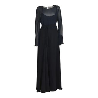 P.A.R.O.S.H. Maxi Dresses, female, Black, Size: M Parosh Dresses Blue