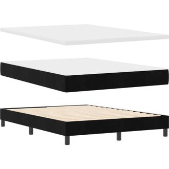 vidaXL vidaXL Box Spring Bed with Mattress Black 140x200 cm Velvet