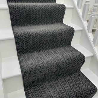 Runrug Stair Runner Carpet for Staircases - Soft & Comfy, 9mm - Empire in Dark Grey | Size: 60 cm x 510 cm