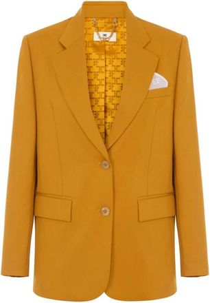 Elisabetta Franchi Dames, Jassen, Geel, Maat: M Gabardine