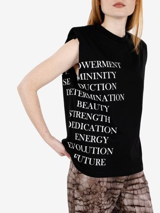 Elisabetta Franchi T-shirt in jersey con stampa lettering nera