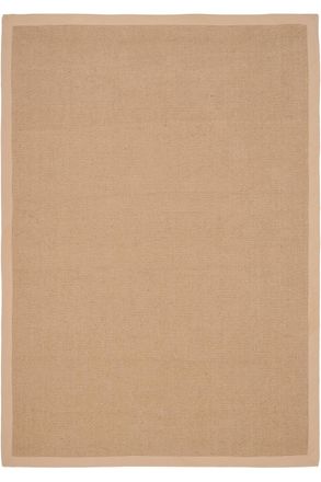 Kukoon Natural Golden Beige Jute Micro Woven Herringbone Pattern Cotton Border Area Rug | Size: 160 cm x 230 cm