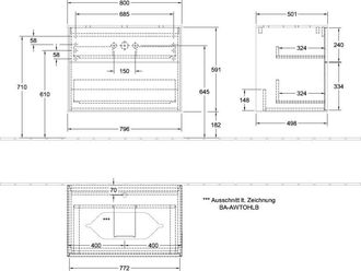 Villeroy & Boch Finion Mueble Bajo Para Lavabo, 2 Extra&iacute;bles
