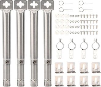 OEM Quemadores Tubulares Universales Para Parrilla De Gas - Juego De 4 Unidades De Acero Inoxidable, Ajustables De 31 A 42 Cm