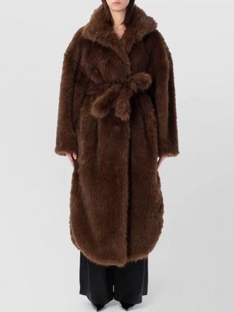 Frankie Shop ravello belted eco fur long coat