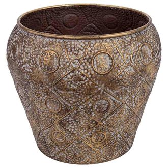 Wanderlust Deco Macetero De Metal Dorado 46.5x46.5x41h Cm