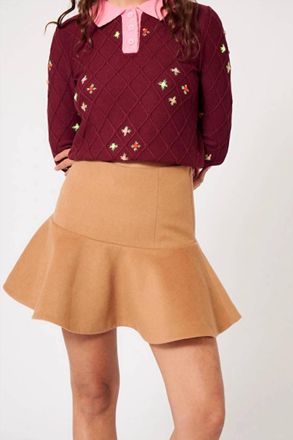 Manoush Gabardine Mini Skirt In Camel