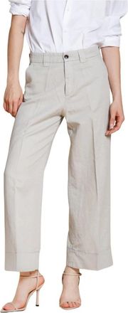Mason's New York Studio Cropped Chino Broek - Dames - Vrijetijds broeken - Blauw - XL - Katoen - Broeken