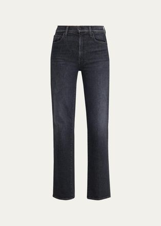 Mother The Rambler Zip Sneak Straight-Leg Jeans