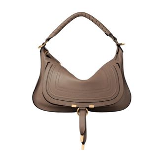 Chlo&eacute; Tassen, Dames, Grijs, ONE Size, Leer, Small Marcie Shoulder Bag