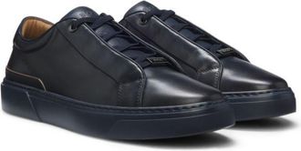 BOSS Gary sneakers in brushed leather with elastic laces