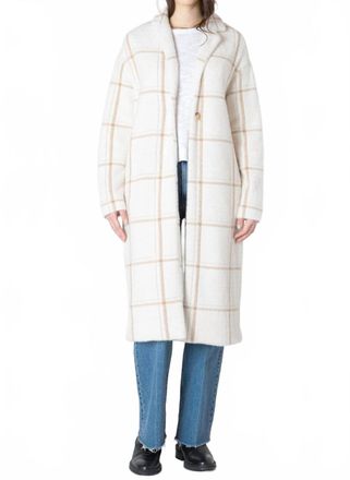 Dex Clothing Heritage Button Front Coatigan In Ecru