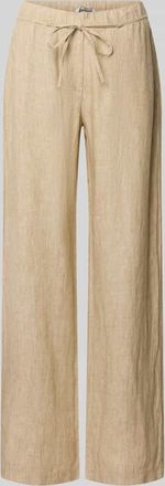 M.A.C Leinenhose mit Bindeg&uuml;rtel Modell Chiara Belt in Beige, Gr&ouml;&szlig;e 38/30