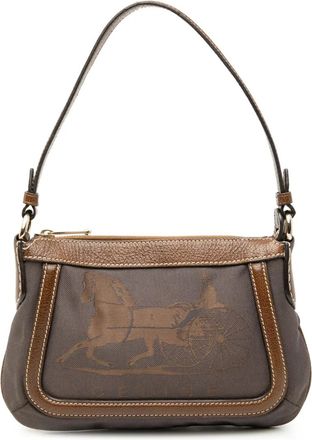 Celine 2007 Canvas Carriage shoulder bag - Marrone
