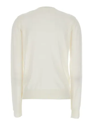 P.A.R.O.S.H. Wool-Silk Blend V-Neck Sweater - White